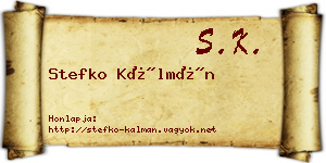 Stefko Kálmán névjegykártya