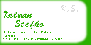 kalman stefko business card